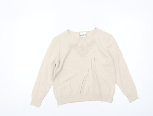 Womens UK Size 12/14 Eastex Beige Pullover Jumper