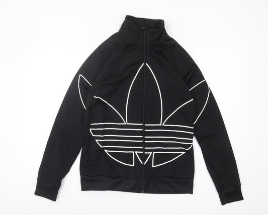 Additional front view of Adidas boys’ black track jacket 13-14 years sports casual