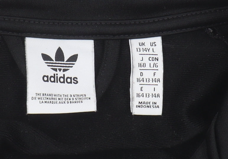 Adidas Boys Black Track Jacket 13-14 Years Sports Casual