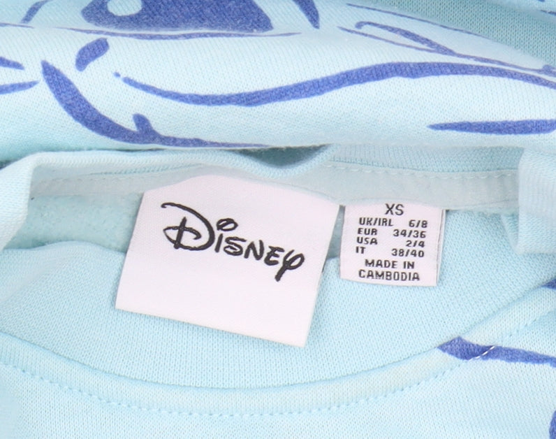 Womens UK Size XS Disney Blue Pullover Sweatshirt