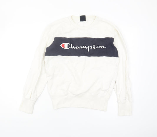 Womens UK Size XS Champion White Pullover Sweatshirt