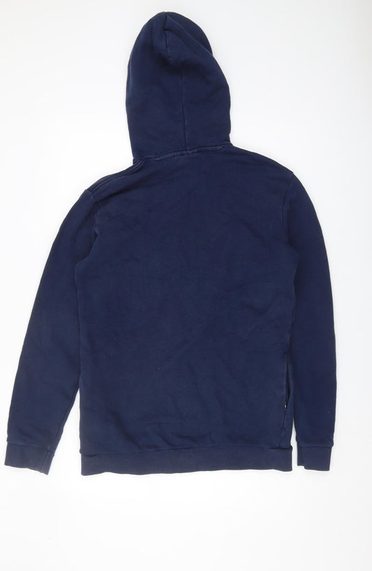 Adidas Men's Blue Logo Hoodie, Medium, Pullover