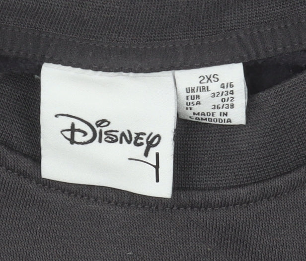 Womens UK Size 2XS Disney Black Pullover Sweatshirt