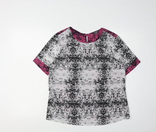 Womens UK Size 10 Limited Collection Multicoloured Ringer T-Shirt
