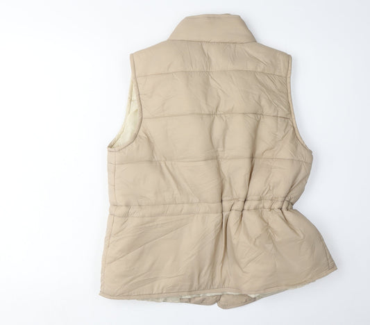 AX Paris Beige Women's Waistcoat - M, Elastic Waist, Buttons