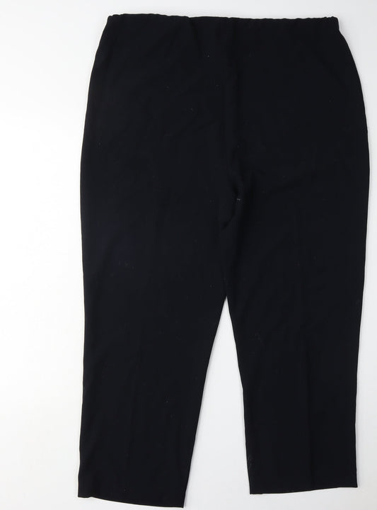 Womens UK Size 18 ISLE ESSENTIALS Regular Fit Casual Workwear Black Trousers