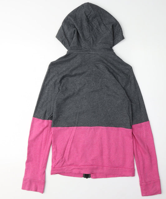 Adidas Women's Pink/Gray Full Zip Hoodie XS