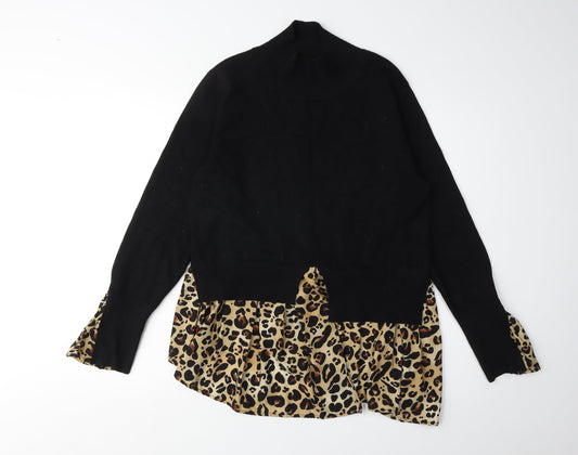 Womens UK Size M QED London Black Pullover Jumper