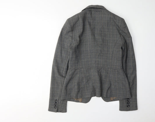 Next Women's Grey Check Blazer, Size 8, Business Casual