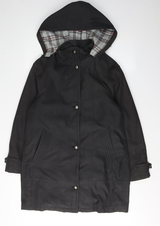 Womens UK Size 10 BHS Black Parka Coat