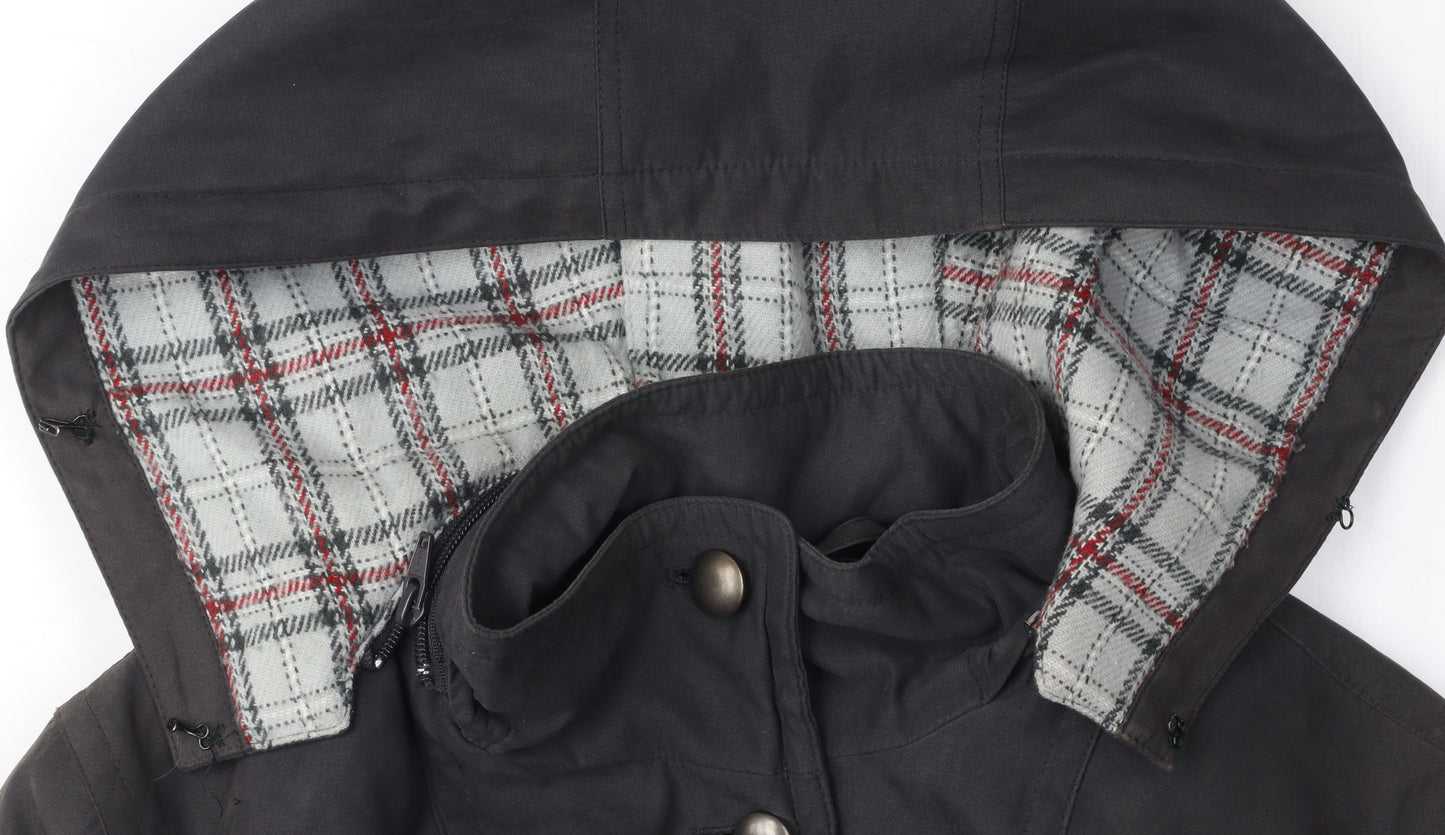 Womens UK Size 10 BHS Black Parka Coat