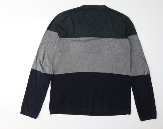 Jack & Jones Men's Multicoloured L Cotton Pullover Jumper