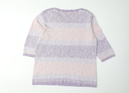 Damart Women's Multicoloured Striped Pullover Jumper L