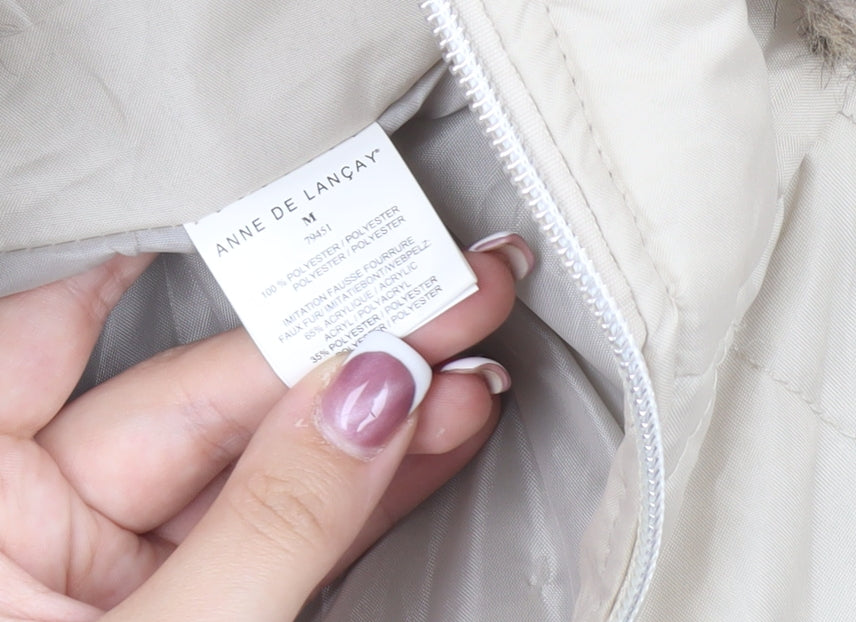 Anne De Lancay Women's Ivory Puffer Jacket M
