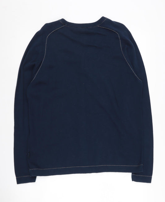 Sonneti Men's Blue Henley V-Neck Jumper M