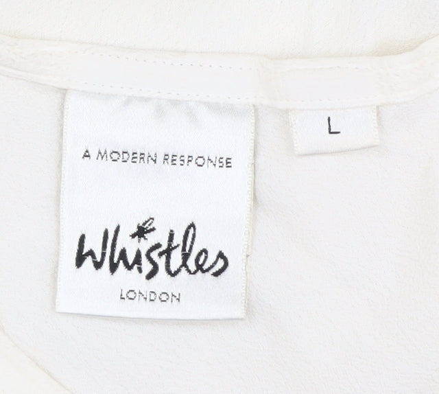 Womens UK Size L Whistles Ivory Basic T-Shirt
