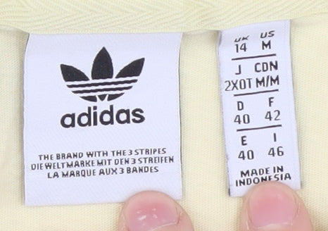 Womens UK Size 14 adidas Yellow Cropped T-Shirt