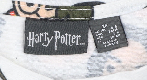 Brand and care label for Harry Potter unisex multicoloured xs cartoon t-shirt
