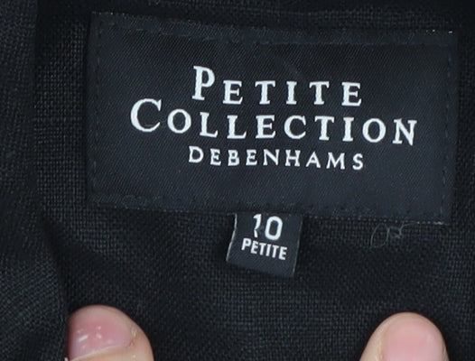 Debenhams Women's Black Linen Blazer, Size 10 Petites