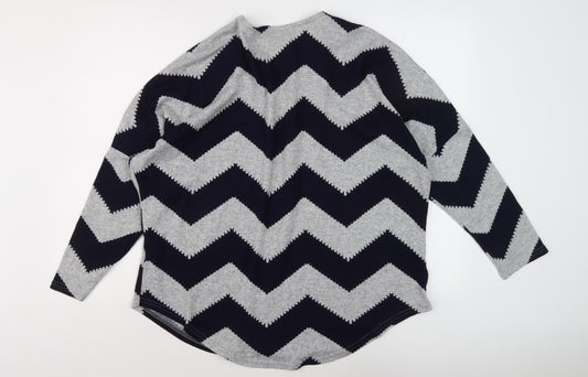 Womens UK Size 12 Izabel London Multicoloured Henley Jumper