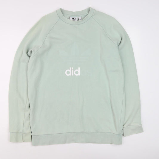 Additional front view of Adidas Women's Green Pullover Sweatshirt, size M