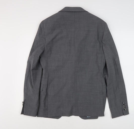 Mens UK Size 38 Moss London Regular Grey Suit Jacket