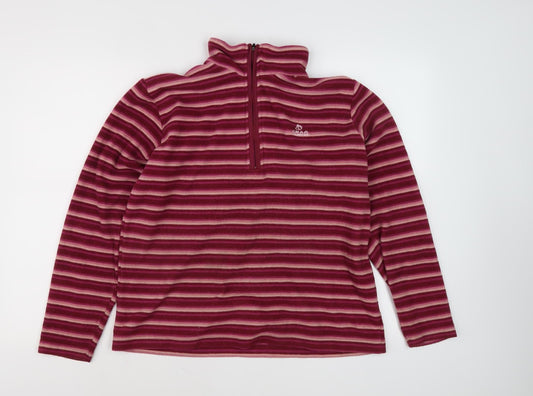 Womens UK Size 14 Craghoppers Red 1/4 Zip Sweatshirt