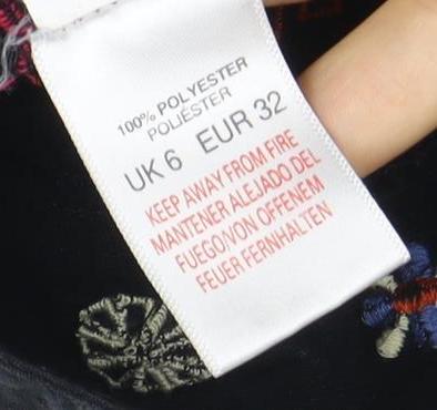 River Island Women’s Black Embroidered Shorts 6