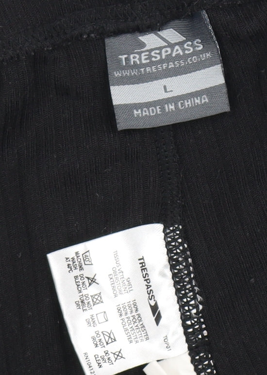 Close-up detail of Trespass unisex black trousers l polyester