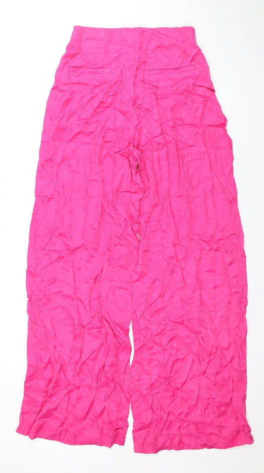 Womens UK Size 4 Zara Pink Trousers