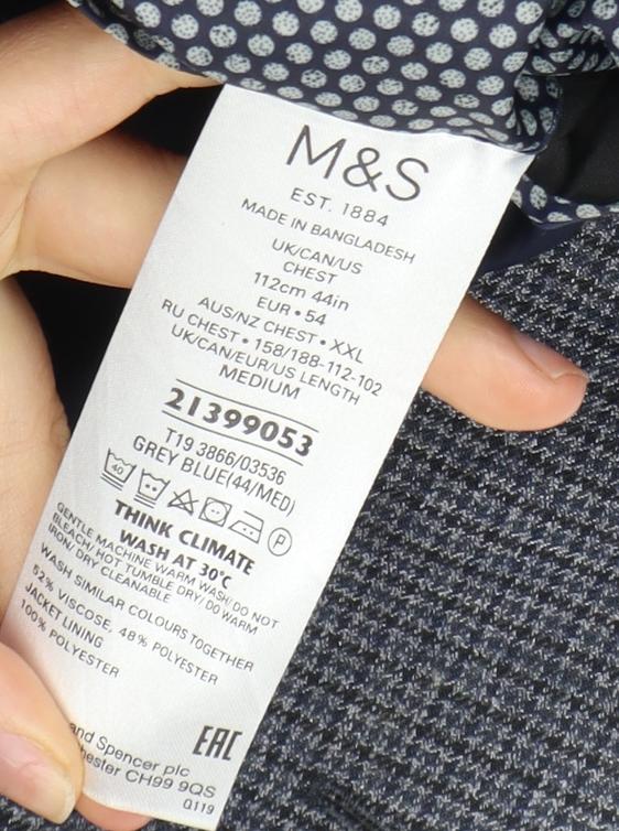 Mens UK Size 44 Marks and Spencer Regular Multicoloured Suit Jacket