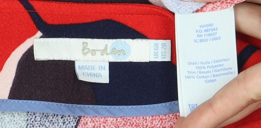 Close-up detail of Boden Women's Multicoloured Floral Dress, size 10