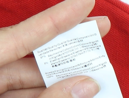 Hugo Boss Men's Red XL Slim Fit Long Sleeve Polo