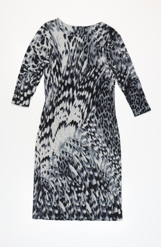 Planet Women's Grey Animal Print Sheath Dress XS
