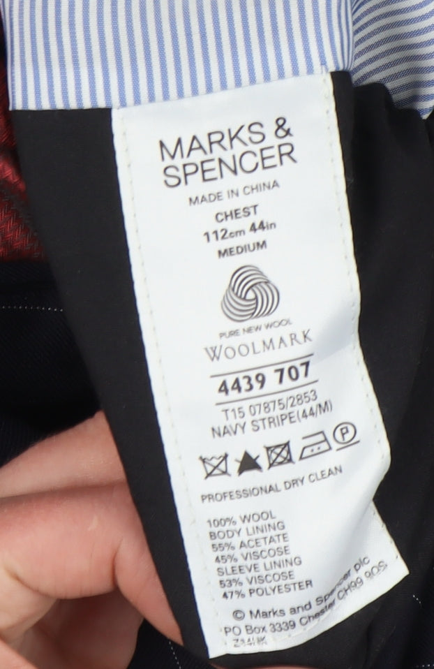 Mens UK Size 44 Marks and Spencer Regular Blue Suit Jacket