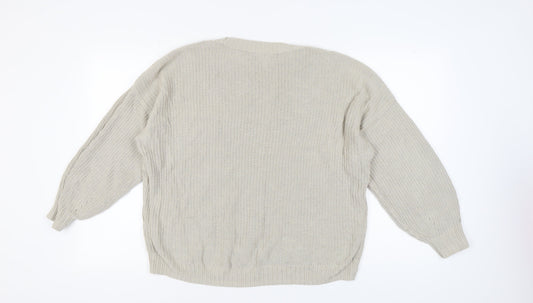 Womens UK Size M Hollister Beige Pullover Jumper