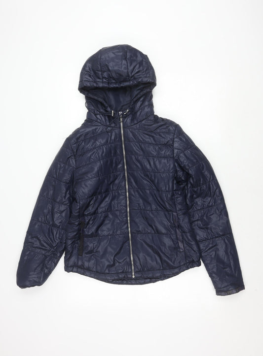 Womens UK Size XL Bershka Blue Puffer Jacket