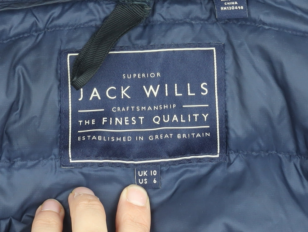 Womens UK Size 10 Jack Wills Blue Puffer Jacket