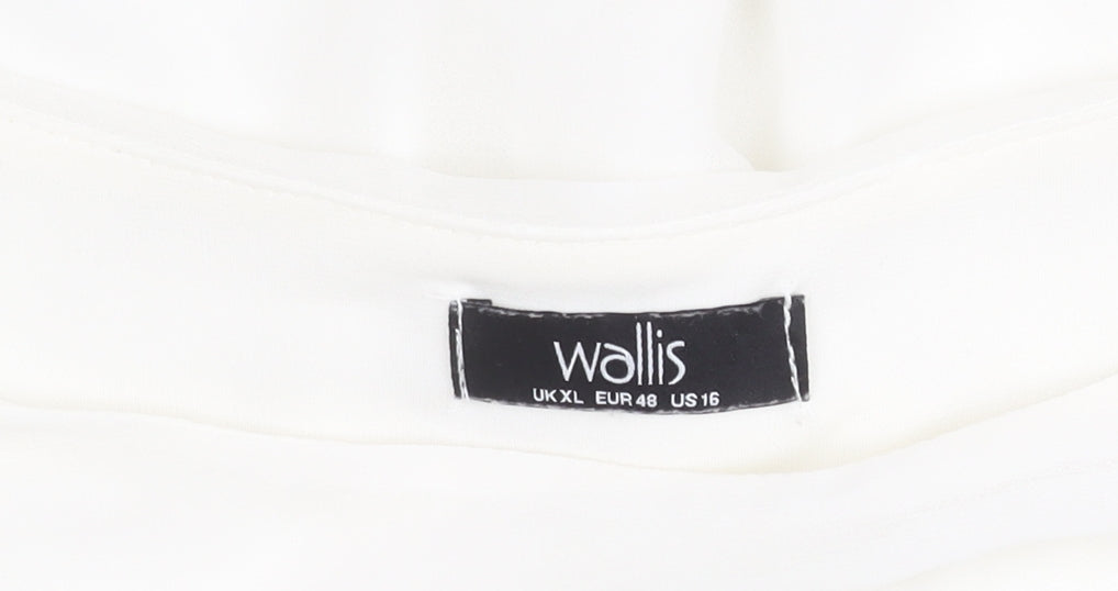 Womens UK Size XL Wallis White Cropped T-Shirt