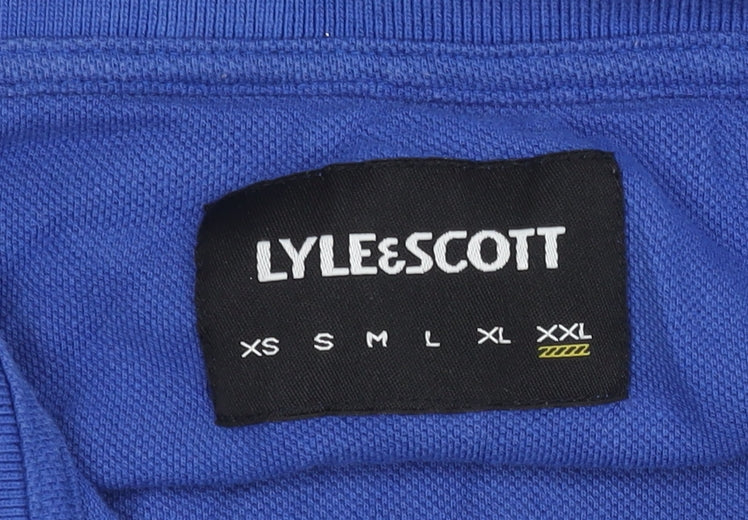 Lyle & Scott Men's Blue Polo Shirt, Short Sleeve, Logo