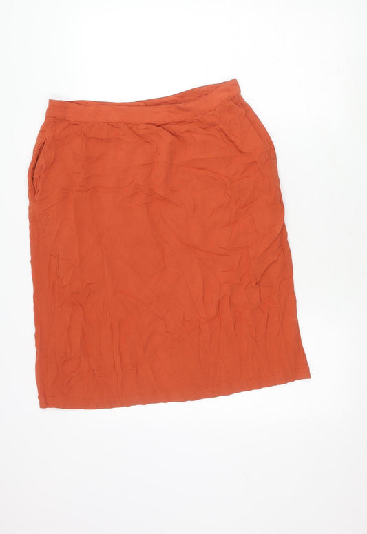 Pink Martini Women's Orange Rayon Skirt, Size M