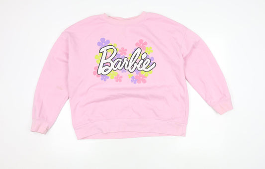 Womens UK Size 12 Barbie Pink Pullover Sweatshirt