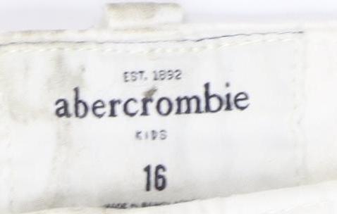 Brand and care label for Abercrombie & Fitch Teen Shorts, size 16