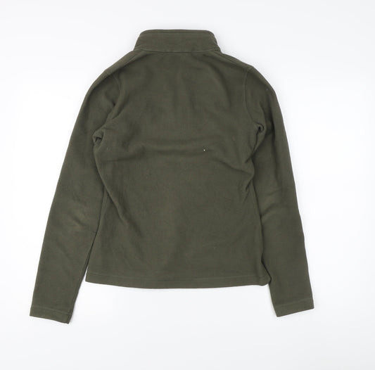 The North Face XS Green Fleece Logo 1/4 Zip Sweatshirt Unisex