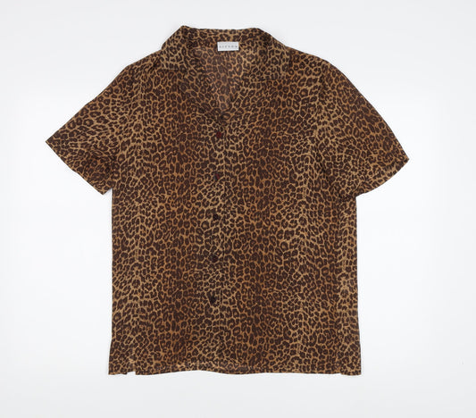 Womens UK Size 10 Alexon Brown Basic Button-Up
