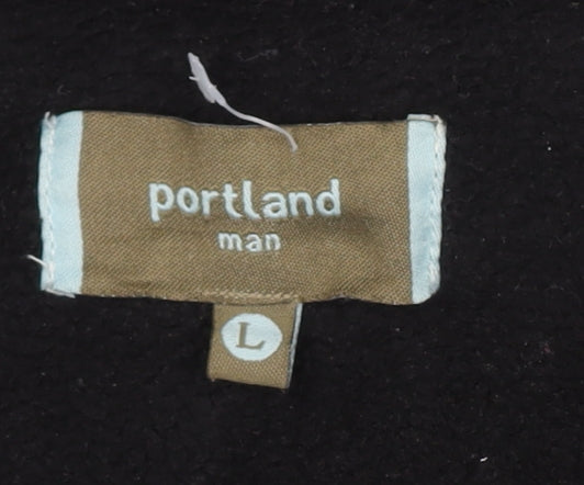 Mens UK Size L Portland Black Basic Jacket