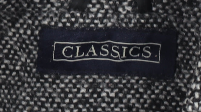 Classics Women's Black Herringbone Overcoat Size 10