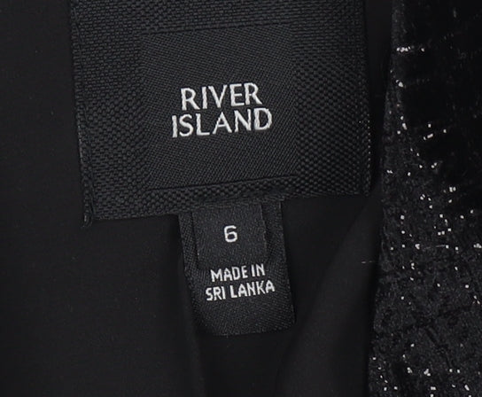 River Island Women's Black Velvet Blazer Size 6
