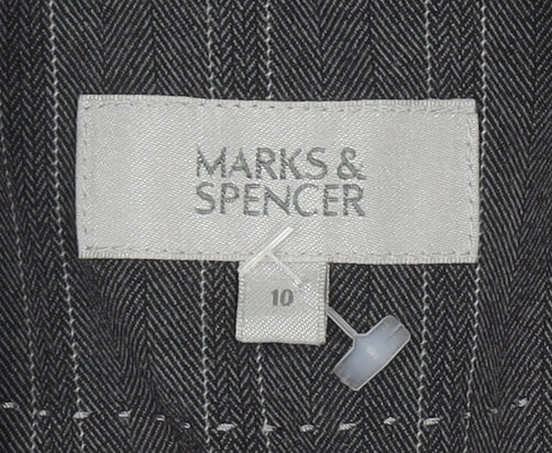 Marks and Spencer Grey Pinstripe Blazer Women Size 10