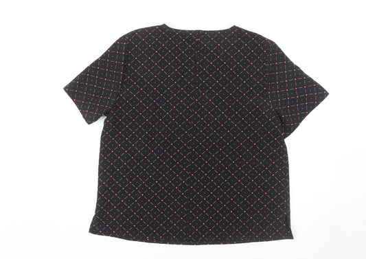Womens UK Size 14 Debenhams Black Basic Blouse